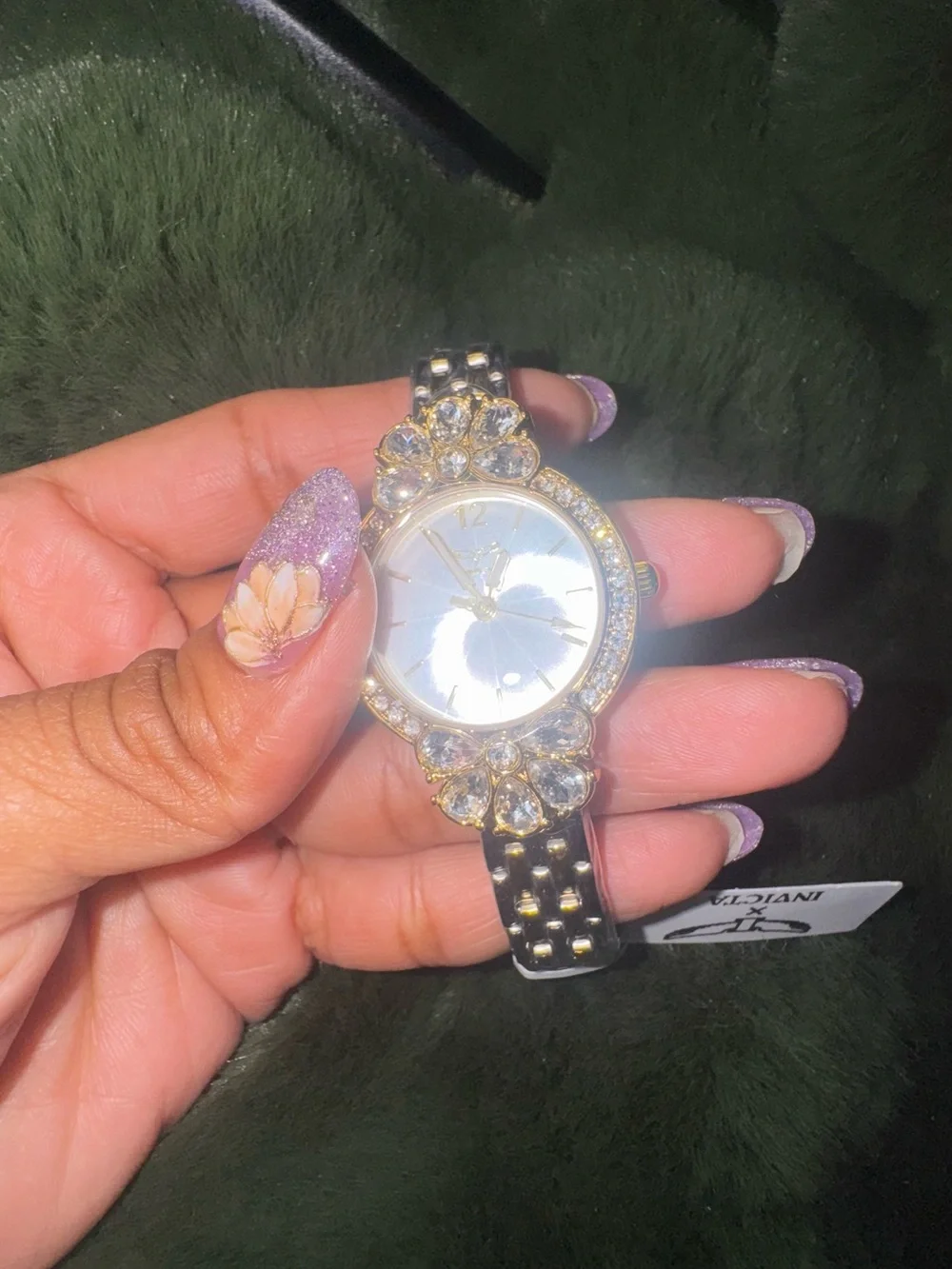 Invicta Two-Tone Gold and Silver Crystal Flower Accent Women's Watch